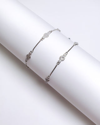 Silver Zircon Elegance Anklet