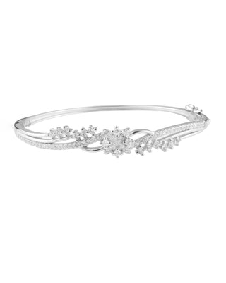 Silver Zircon Studded Celebratory Kada