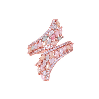 Silver Zircon Fronds Ring
