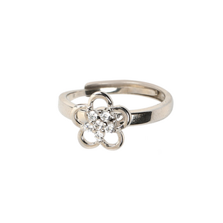 Silver Sober Flower Spin Ring
