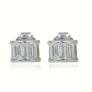 Silver Sparkling Stud Earrings