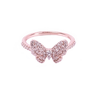 Rose Gold Butterfly Zircon Ring
