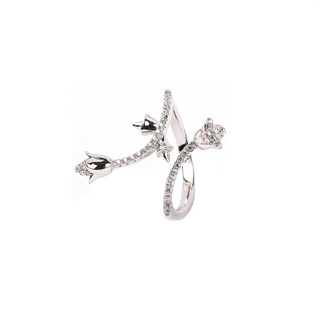 Silver Zircon Bloooming Flower Ring