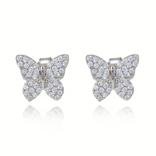 Silver Butterfly Stud Earrings