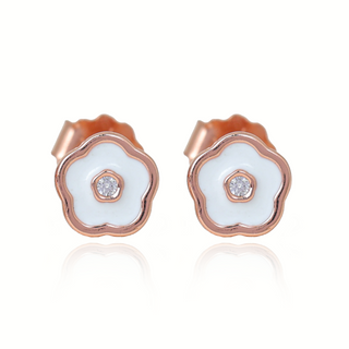 Rose Gold Flower Stud Earrings