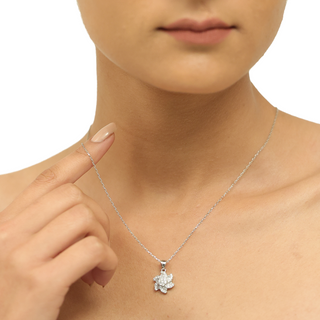 Silver Zircon Floral Set