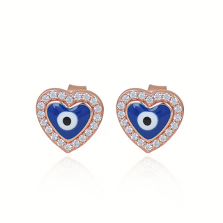 Rose Gold Evileye Stud Earrings