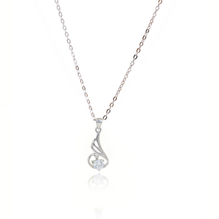 Silver Zircon Drop Pendant