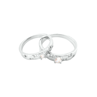 Silver Let's Glow Couple Ring