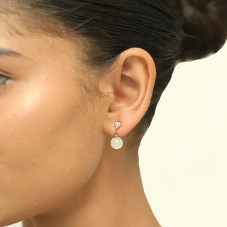Rose Gold Moon Stud Earrings