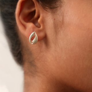 Silver Leaf Stud Earrings