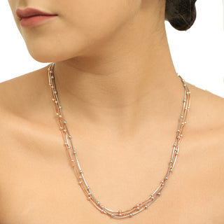 Multi Toned Triple Layer Necklace