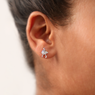 Silver Ballet Stud Earrings