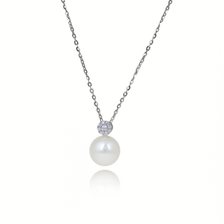Silver Minimal Pearl Pendant