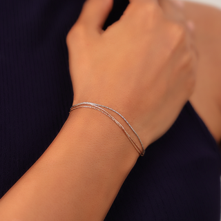 Dual Tone Trio Chain Bracelet