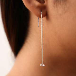 Silver Zircon Stone Dangling