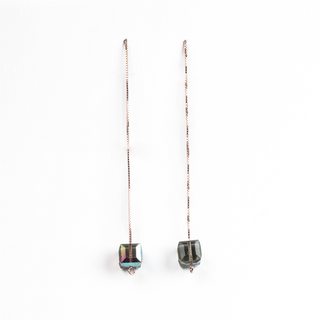 SW Rose Gold Rainbow Cuboid Danglers