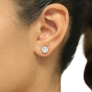 Silver Zircon Moonstone Earrings