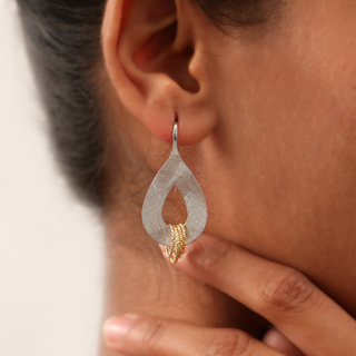 Silver Golden Circular Earrings