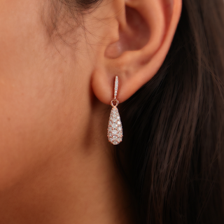 Rose Gold Zircon Droplet Earrings