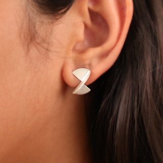 Silver Twisted Stud Earrings