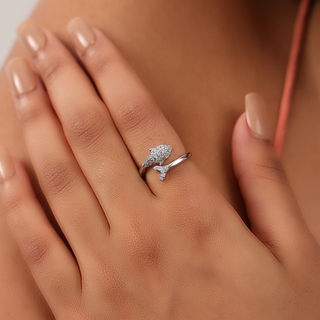 Silver Fish & Tale Ring