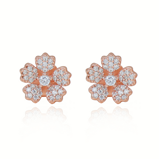 Rose Gold Florally Stud Earrings