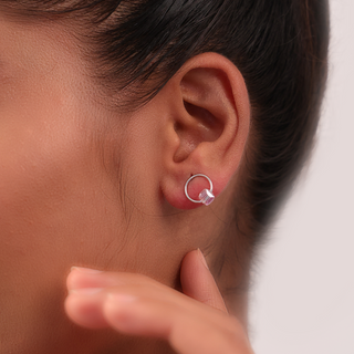 Silver Bauhaus Stud Earrings