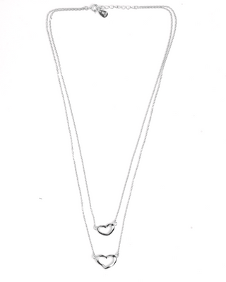 Silver Layered Heart Pendant