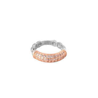 Silver Dual Tone Round Ring