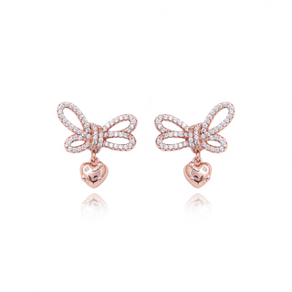 Rose Gold Bow Stud Earrings