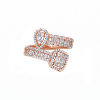 Rose Gold Cuff Baguette Ring
