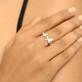 Silver Fluttering Ring