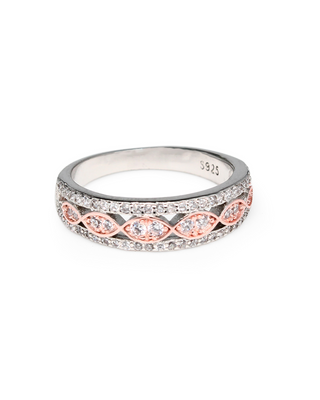 Silver Zircon In The Wave Ring