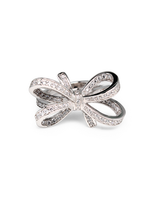 Silver Zircon Knot Ring