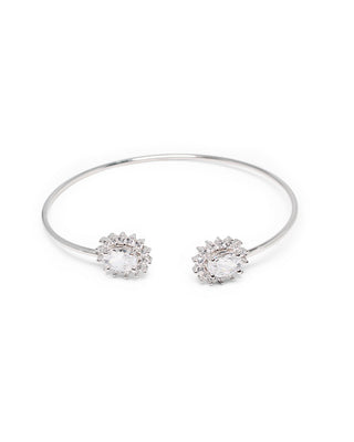 Rose Gold Zircon White Flower Kada