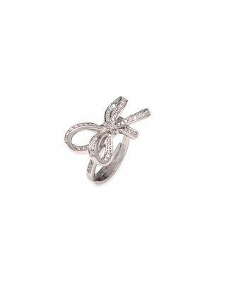 Silver Zircon Knot Ring