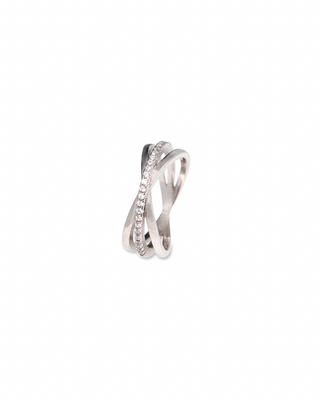 Silver Zircon Waving Ring