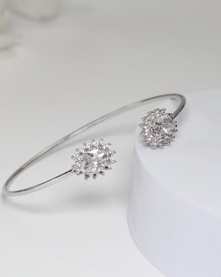 Rose Gold Zircon White Flower Kada