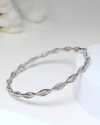 Silver Twisted Trio Chain Kada