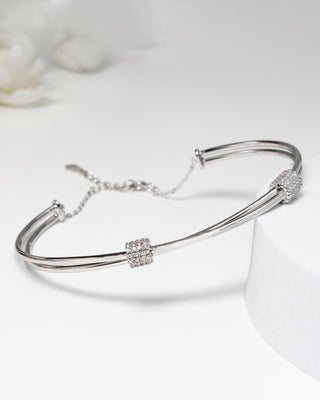 Silver Zircon Bauhaus Kada