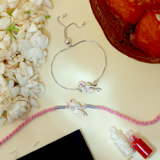 Silver Bhai Bhabhi Bird Rakhi