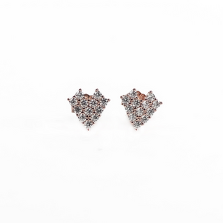 Rose Gold Zircon Studded Heart Earrings