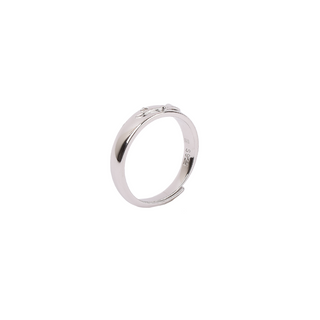 Silver Buckthorn White Stone Couple Ring