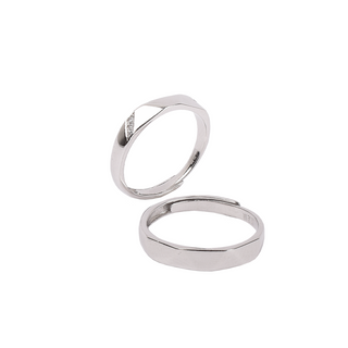 Silver Sober Couple Ring