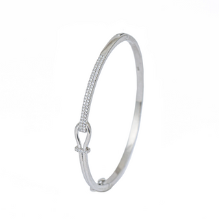 Silver Zircon Knot Kada