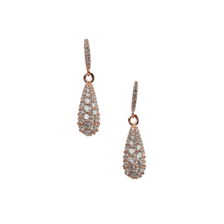 Rose Gold Zircon Droplet Earrings