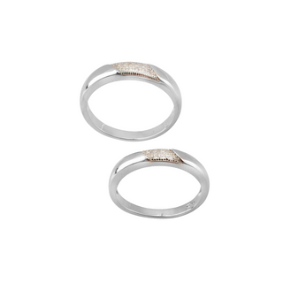 Silver Studded Zircon Couple Ring