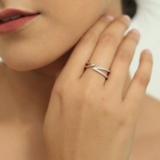 Silver Zircon Marquise Ring