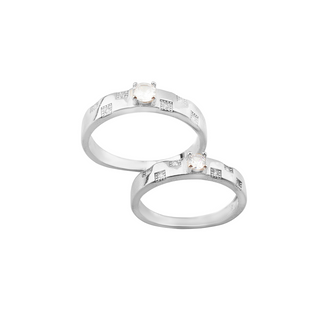 Silver Let's Glow Couple Ring